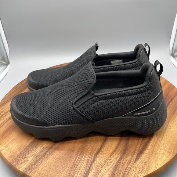 Skechers Go Walk Massage Fit Ripple Shoes Mens Size 10 Black Slip On Comfort - Picture 3 of 8